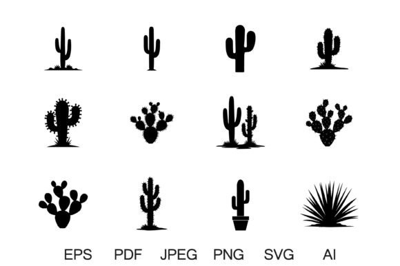 Download Cactus Silhouette Desert Clipart Bundle - Desert clipart Collection