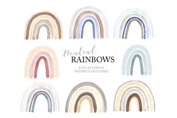 Download Watercolor Neutra Pastel Rainbow Clipart - Pastel rainbow clipart Collection