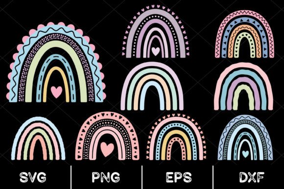 Download Pastel Rainbow Clipart Set - Pastel, Svg - Pastel rainbow clipart Collection