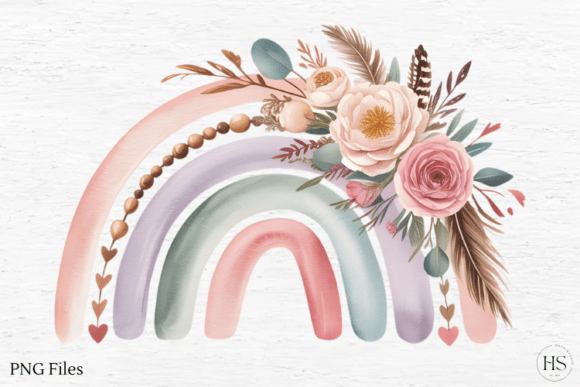 Download Floral Boho Rainbow PNG, Valentine PNG - Boho rainbow png Collection
