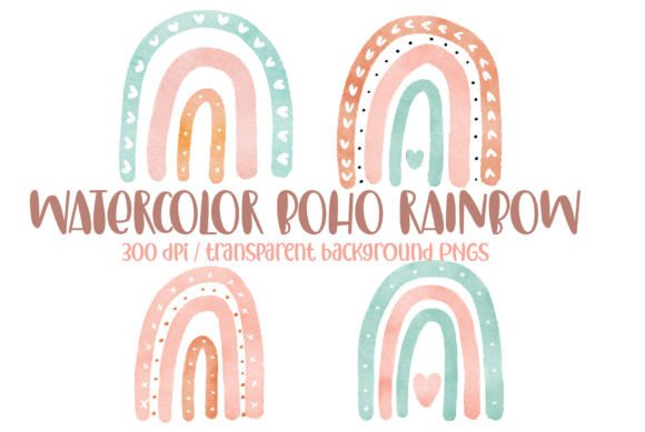 Download Watercolor Boho Rainbow PNG Clipart - Boho rainbow png Collection